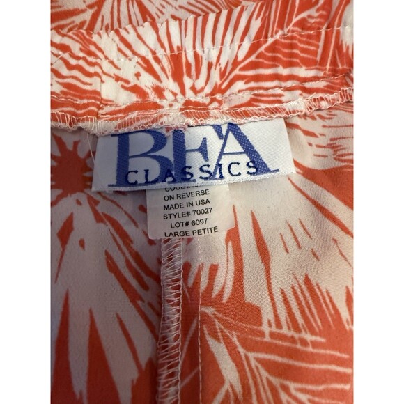 BFA Classics Floral Print Pants Size Large Petite Coral White Made In USA VTG - Picture 3 of 4